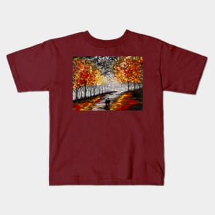 Walking in the red forest Kids T-Shirt